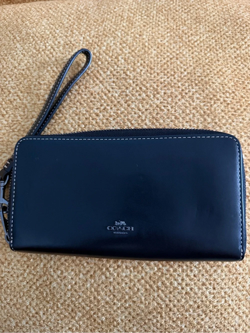 Coach Black Zip Wallet with White Mickey Face Applique